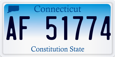 CT license plate AF51774