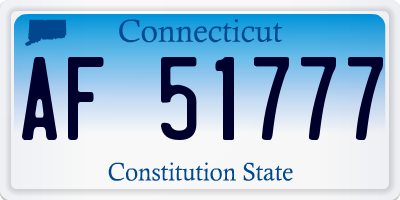 CT license plate AF51777