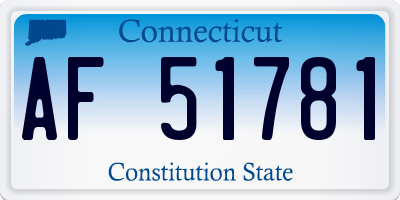 CT license plate AF51781