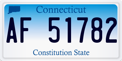 CT license plate AF51782