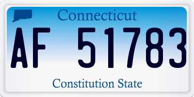 CT license plate AF51783