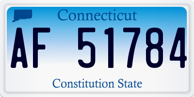 CT license plate AF51784