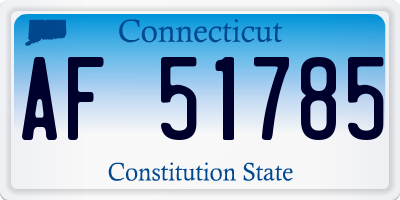 CT license plate AF51785