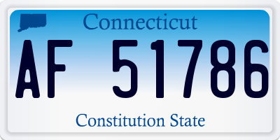 CT license plate AF51786
