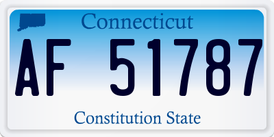 CT license plate AF51787