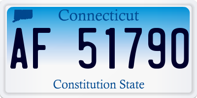 CT license plate AF51790