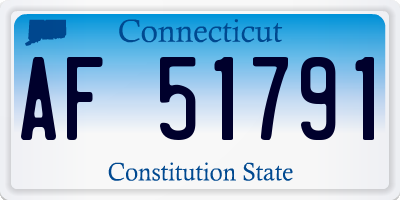 CT license plate AF51791
