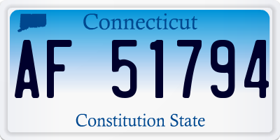 CT license plate AF51794