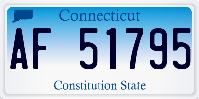 CT license plate AF51795