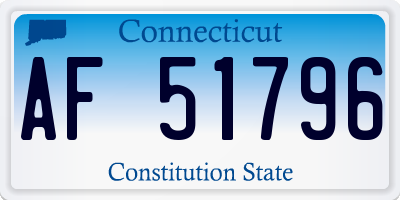 CT license plate AF51796