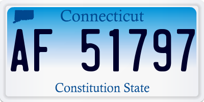 CT license plate AF51797