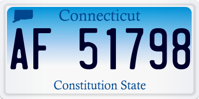 CT license plate AF51798