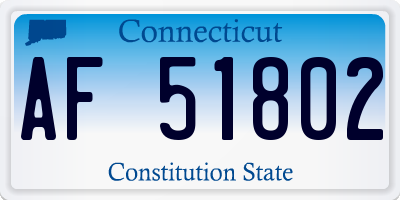 CT license plate AF51802