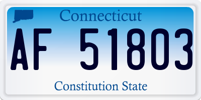 CT license plate AF51803