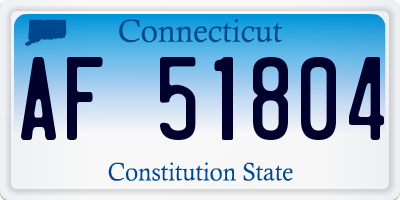 CT license plate AF51804