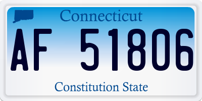 CT license plate AF51806