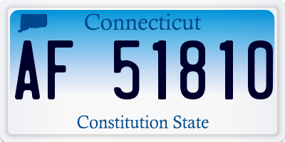 CT license plate AF51810