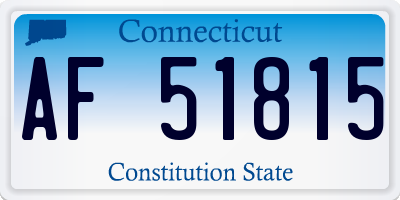 CT license plate AF51815