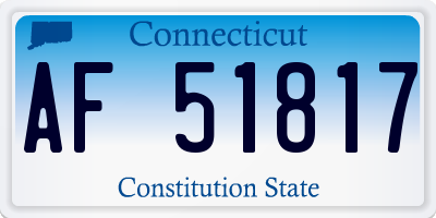 CT license plate AF51817