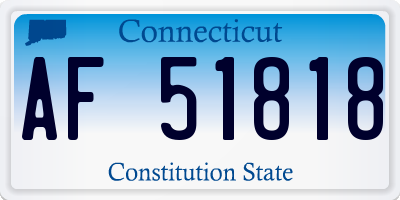 CT license plate AF51818