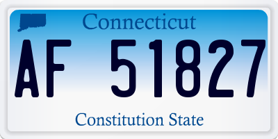 CT license plate AF51827