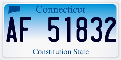 CT license plate AF51832