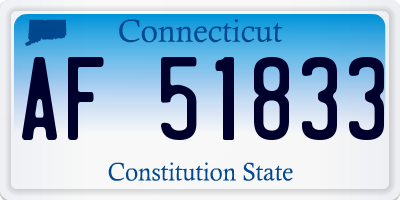 CT license plate AF51833
