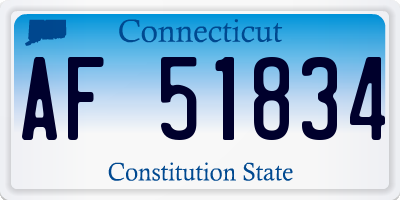 CT license plate AF51834