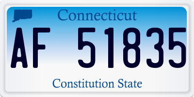 CT license plate AF51835