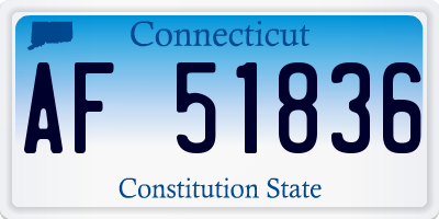 CT license plate AF51836