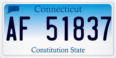 CT license plate AF51837