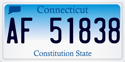 CT license plate AF51838