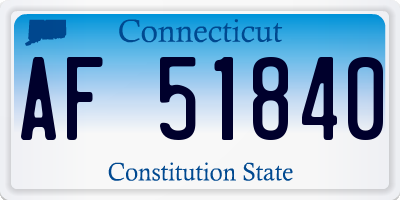 CT license plate AF51840