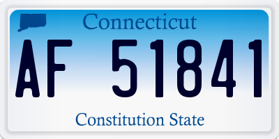 CT license plate AF51841