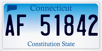 CT license plate AF51842