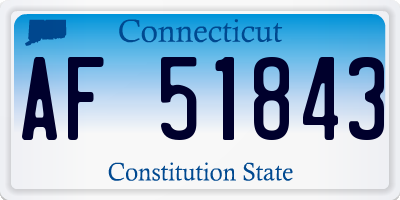 CT license plate AF51843