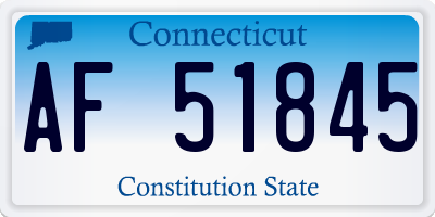CT license plate AF51845
