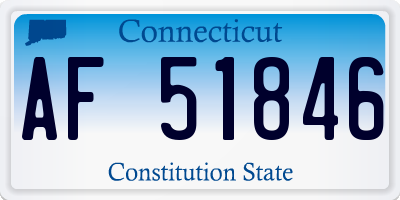 CT license plate AF51846