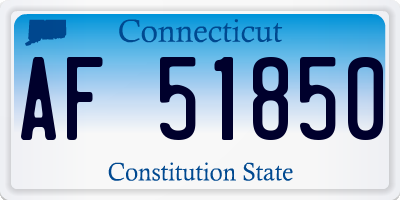 CT license plate AF51850