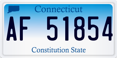 CT license plate AF51854