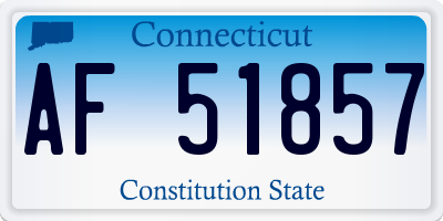 CT license plate AF51857