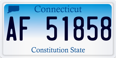 CT license plate AF51858