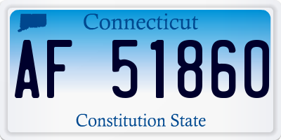 CT license plate AF51860