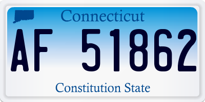CT license plate AF51862