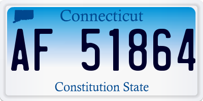 CT license plate AF51864