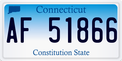 CT license plate AF51866