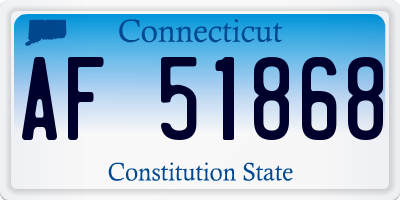 CT license plate AF51868