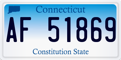 CT license plate AF51869