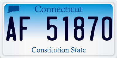 CT license plate AF51870