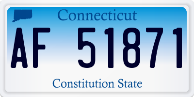 CT license plate AF51871